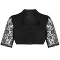 Black Lace Sleeve Dirndl Blouse with Stand Collar