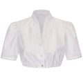 White Stand Collar Dirndl Blouse with Trim Detail