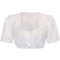 White Puff Sleeve Dirndl Blouse with Sweetheart Neck