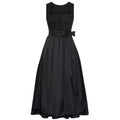 Sleeveless Black Dirndl Dress with Pleated Skirt | Midi