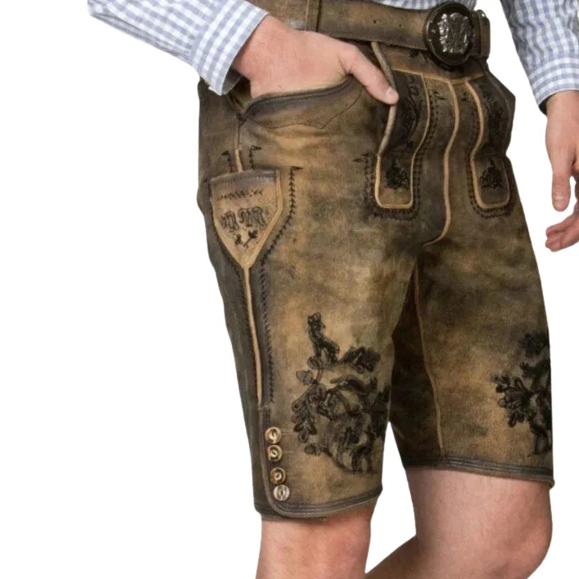 Traditional Lederhosen for Men – Bavarian Oktoberfest Outfit