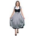 Black Velvet Dirndl Dress with Grey Satin Apron | Elegant