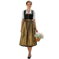 Black Dirndl Dress with Gold Metallic Apron