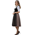Black Velvet Dirndl Dress with Sheer Apron & Sash