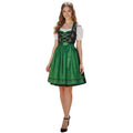 Green and Black Embroidered Dirndl Dress Set