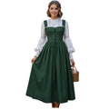 Green Corset Milkmaid Maxi Dress | Dirndl Grace