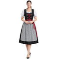 Black Lace-Up Dirndl Dress with Gingham Apron | Classic