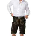 Men's Black Lederhosen – Traditional Bavarian Leather Shorts