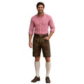 Men's Rustic Brown Suede Lederhosen with Deer Embroidery