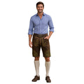 Men's Brown Suede Lederhosen with Scroll Embroidery