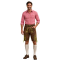 Men's Brown Suede Lederhosen with Hops Embroidery