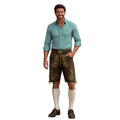 Men's Distressed Brown Suede Lederhosen with Stag Buckle