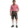 Men's Distressed Grey Suede Lederhosen with Floral Embroidery